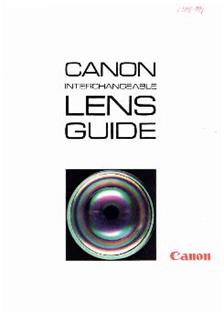 Canon FL Lenses manual. Camera Instructions.